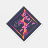 ガールズネオンパーティータイムバースデーパーティー スタンダードランチョンナプキン (角)