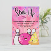 ガールズネオンピンクボーリング絞り染めパーティー 招待状 (スタンド正面)