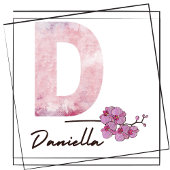 ガールズネームレターDピンクウォーターカラーポスター ポスター