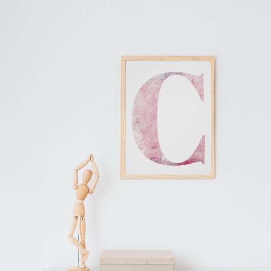 ガールズネームCピンクウォーターカラーポスター ポスター