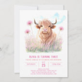 ガールズハイランドカウドリーム誕生日 招待状 (正面)