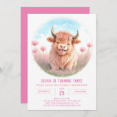 ガールズハイランドカウフィエスタガール誕生日 招待状 (正面/裏面)