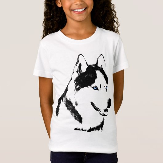 ガールズハスキーのシャツが犬の子供のハスキーのTシャツ Tシャツ (正面)