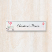 ガールズハッピーバースデーワゴンぶら下がったのネームプレート名 サインプレート (正面)