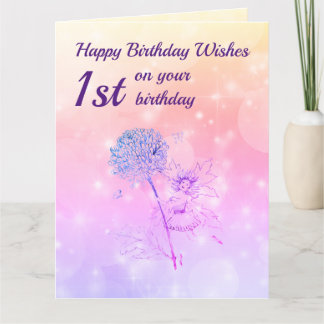 ガールズハッピーファースト誕生日あいさつ カード