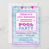 ガールズハッピーフィッシュプールパーティー誕生日 招待状 (裏面)