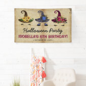 ガールズハロウィーンウィッチ子供の誕生日パーティー 横断幕 (インサイチュ)
