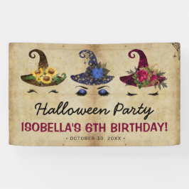 ガールズハロウィーンウィッチ子供の誕生日パーティー 横断幕