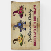 ガールズハロウィーンウィッチ子供の誕生日パーティー 横断幕 (縦)