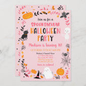 ガールズハロウィーンスポオクタキュラ誕生日 招待状 (正面/裏面)
