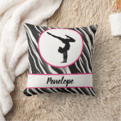 ガールズハンドスタンドゼブラプリントフェイクファー クッション (ブランケット)