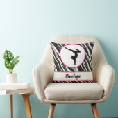 ガールズハンドスタンドゼブラプリントフェイクファー クッション (椅子)