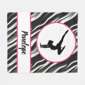 ガールズハンドスタンドゼブラプリントフェイクファー フリースブランケット (正面(横))