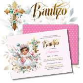 ガールズバウティゾピンク金ゴールドフローラクロス 招待状