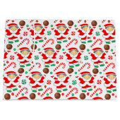 ガールズバスケットボールクリスマスホリデー ラージペーパーバッグ (正面)