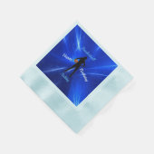 ガールズバスケットボールブルー誕生日 縁ありカクテルナプキン (角)