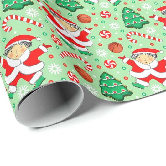 ガールズバスケットボールホリデーギフト ラッピングペーパー (ロールコーナー)
