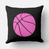 ガールズバスケットボール名前をカスタムするピンク装飾用クッション クッション (裏面)