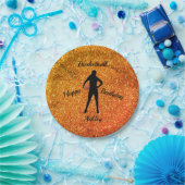 ガールズバスケットボール誕生日スパークル紙プレート ペーパープレート (パーティー)