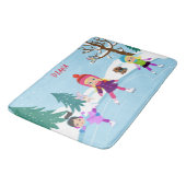 ガールズバスマット用冬場氷スケートで滑る バスマット (アングル)