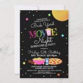 ガールズバックヤードムービーナイト誕生日パーティー 招待状 (正面)