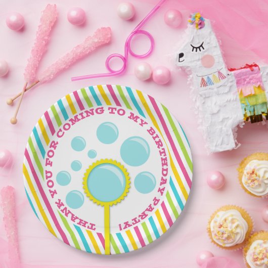 ガールズバブルパーティー誕生日 ペーパープレート (パーティー)