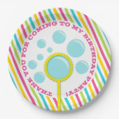 ガールズバブルパーティー誕生日 ペーパープレート (正面)