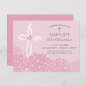 ガールズバプテスマ、《キリスト教》洗礼式や命名式招待状付/十字付 招待状 (正面/裏面)