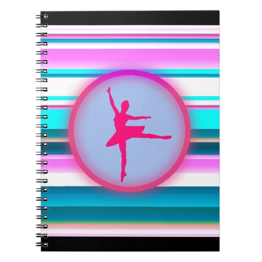 ガールズバレリナダンスストライプズ ノートブック (正面)