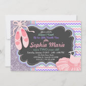 ガールズバレリーナバースデーパーティーへの招待 招待状 (正面)