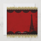 ガールズバレリーナヴィンテージパリファーストバースデーパーティー 招待状 (裏面)