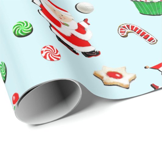 ガールズバレーボールクリスマスホリデー ラッピングペーパー (ロールコーナー)