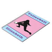 ガールズバレーボールピンク、ブルー、パープルノートブック ノートブック (左側)