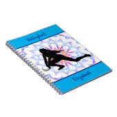 ガールズバレーボールブルーパーソナライズされた抽象芸術 ノートブック (右側)