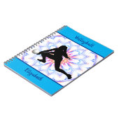 ガールズバレーボールブルーパーソナライズされた抽象芸術 ノートブック (左側)