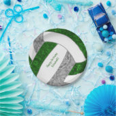 ガールズバレーボール誕生日パーティーグリーングレー ペーパープレート (パーティー)