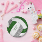 ガールズバレーボール誕生日パーティーグリーングレー ペーパープレート (パーティー)