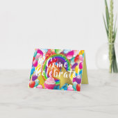 ガールズバースデーパーティバルーン招待状 カード (正面)