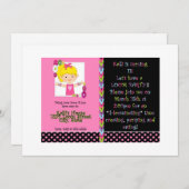 ガールズバースデーパーティー招待状レインボールームテーマ 招待状 (正面/裏面)