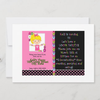 ガールズバースデーパーティー招待状レインボールームテーマ 招待状