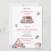 ガールズパジャマパーティー招待状 招待状 (正面)