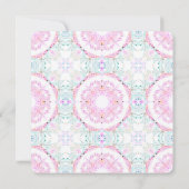 ガールズパステルかわいらしピンクデリケートグリーン誕生日 招待状 (裏面)