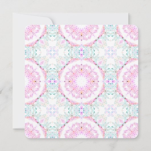 ガールズパステルかわいらしピンクデリケートグリーン誕生日 招待状 (裏面)