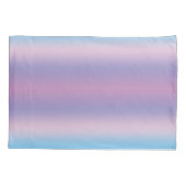 ガールズパステルカラフルブルーパープルグラデーションストライプ 枕カバー (裏面-左)