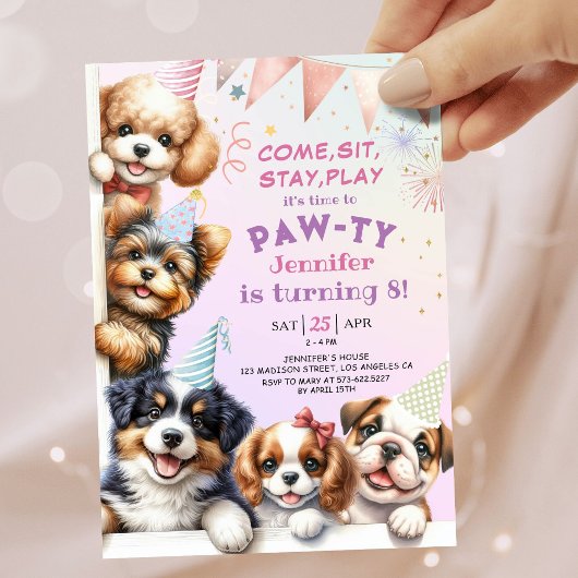 ガールズパピレッズポーティ8誕生日招待状 招待状