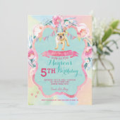 ガールズパピードッグバースデーパーティ招待状 招待状 (スタンド正面)