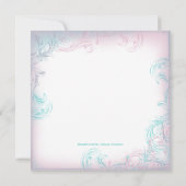 ガールズパリベビーシャワーピンク金ゴールドティール(緑がかった色)パール 招待状 (裏面)