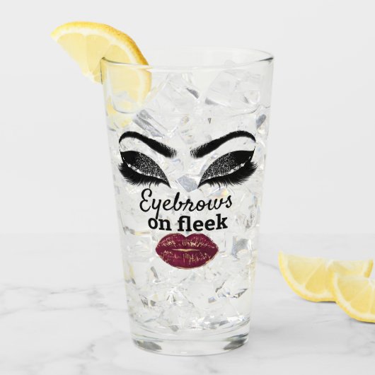 ガールズパワーカスタムブライダル赤キス唇まばたき タンブラーグラス (アイス正面)