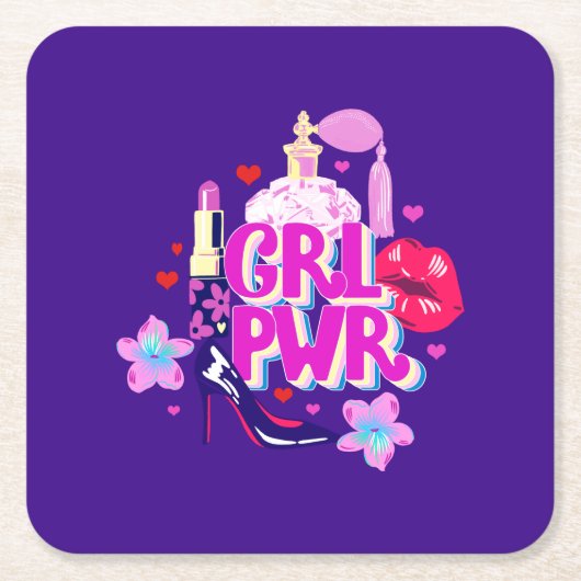 ガールズパワー スクエアペーパーコースター (正面)