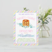 ガールズパンケーキパジャマ誕生日パーティー 招待状 (スタンド正面)